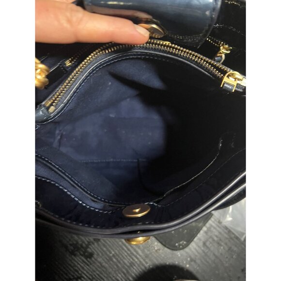 ✺✺ AUTHENTIC TORY BURCH BLUE CRINKLE LEATHER PRICELLA HANDBAG ✺✺ - Picture 8 of 10